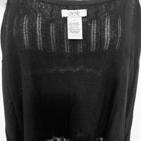 Cache SZ S Black and White Sheer textured knit fabric! So beautiful with layers! - Picture 5 of 5